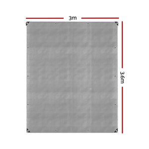Instahut Tarp Tarpaulin 3x3.6m Canvas Camping Heavy Duty Sun Cover
