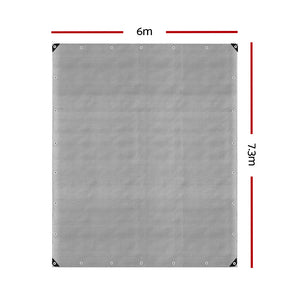 Instahut Tarp Tarpaulin 6x7.3m Canvas Camping Heavy Duty Sun Cover