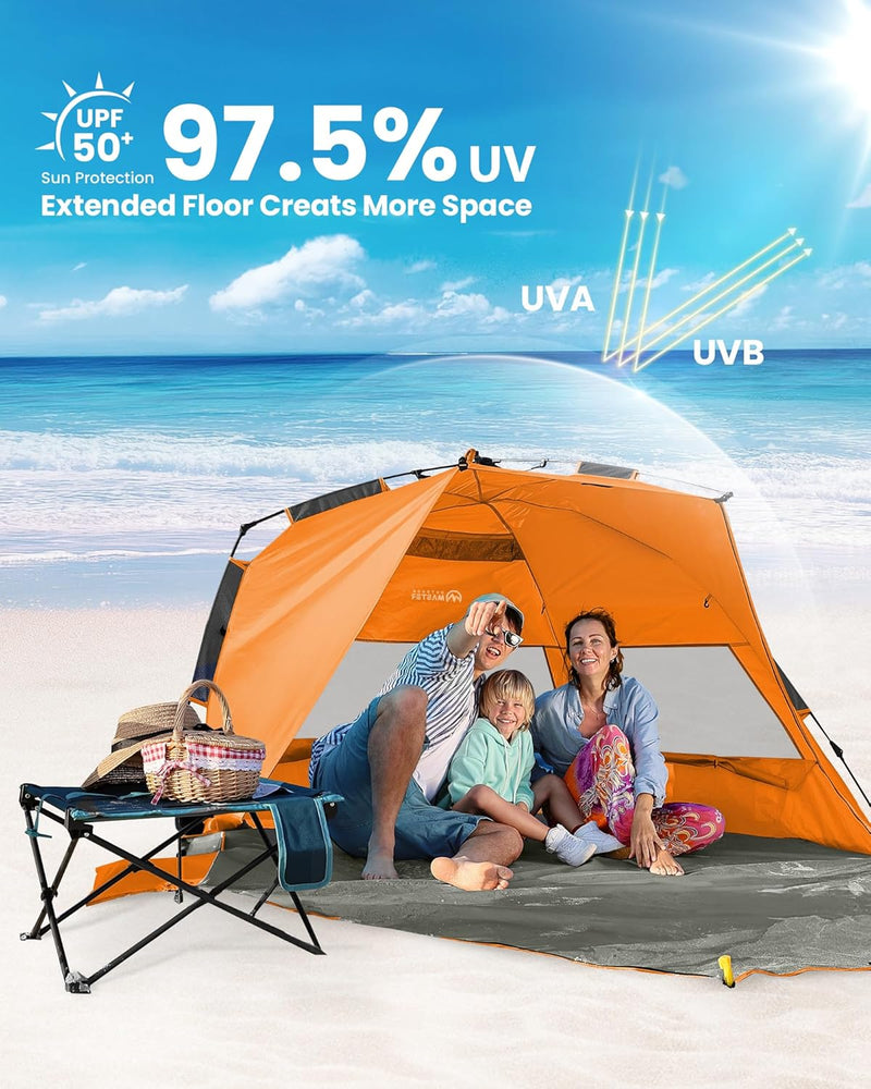 outdoormaster beach tent OutdoorMaster Pop Up 3-4 Person Beach Tent X-Large