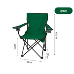 2pcs Green Portable Folding Camping Chair with Armrests and Cup Holder