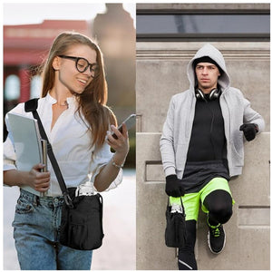 Green Portable Crossbody Water Bottle Holder with Multiple Pockets - Thermal Cooler Bag