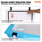 VEVOR Insulated Portable Cooler, 60L, Holds 65 Cans, Ice Retention Hard Cooler with Heavy Duty Handle, Ice Chest Lunch Box for Camping, Beach, Picnic, Travel, Outdoor, Keeps Ice for up to 6 Days