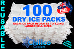 100 X CHILLCO DRY GEL ICE PACKS