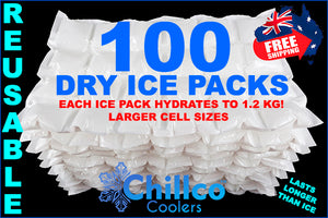 100 X CHILLCO DRY GEL ICE PACKS