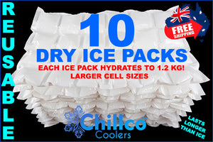 10 X CHILLCO DRY GEL ICE PACKS