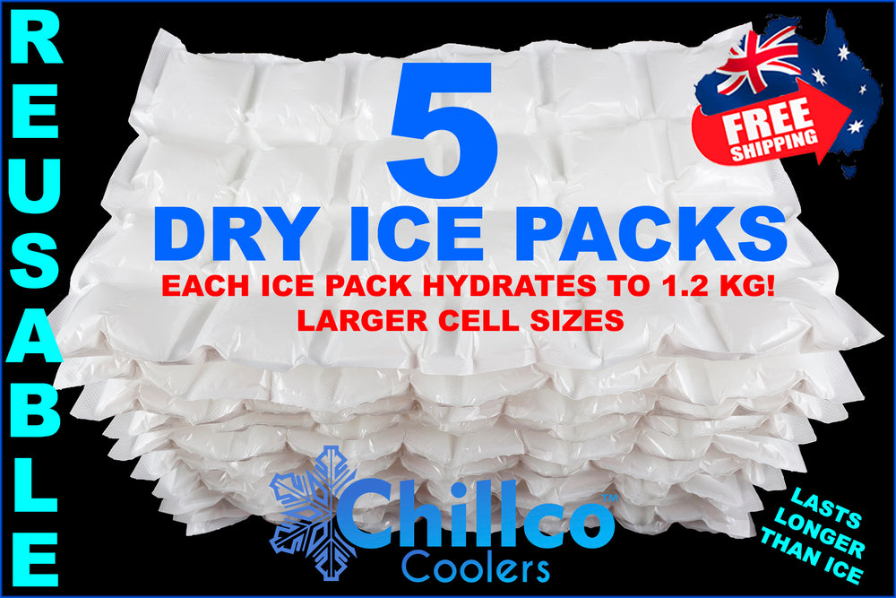 5 X CHILLCO DRY GEL ICE PACKS