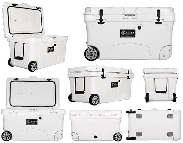 70 Litre with Wheels Arctic White Esky Cooler Chillco Coolers