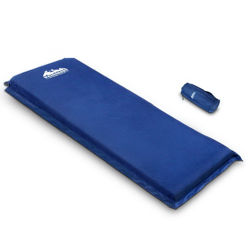 Weisshorn Single Size Self Inflating Mattress - Blue 10cm