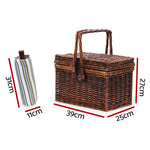 Alfresco 4 Person Picnic Basket Set Deluxe Folding Outdoor Insulated Liquor bag