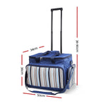 Alfresco 6 Person Picnic Basket Set Bag Wheels Insulated Trolley