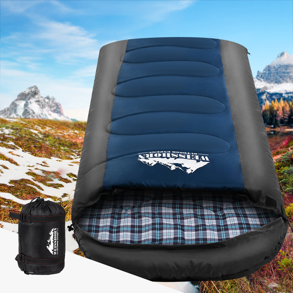 Weisshorn Sleeping Bag Camping Hiking Tent Winter Outdoor Comfort 0 Degree Navy