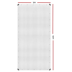 Instahut Tarp Tarpaulin 5x10m Canvas Heavy Duty Camping Cover Clear